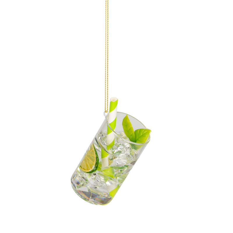 Glass Mojito with Mint Leaves Ornament