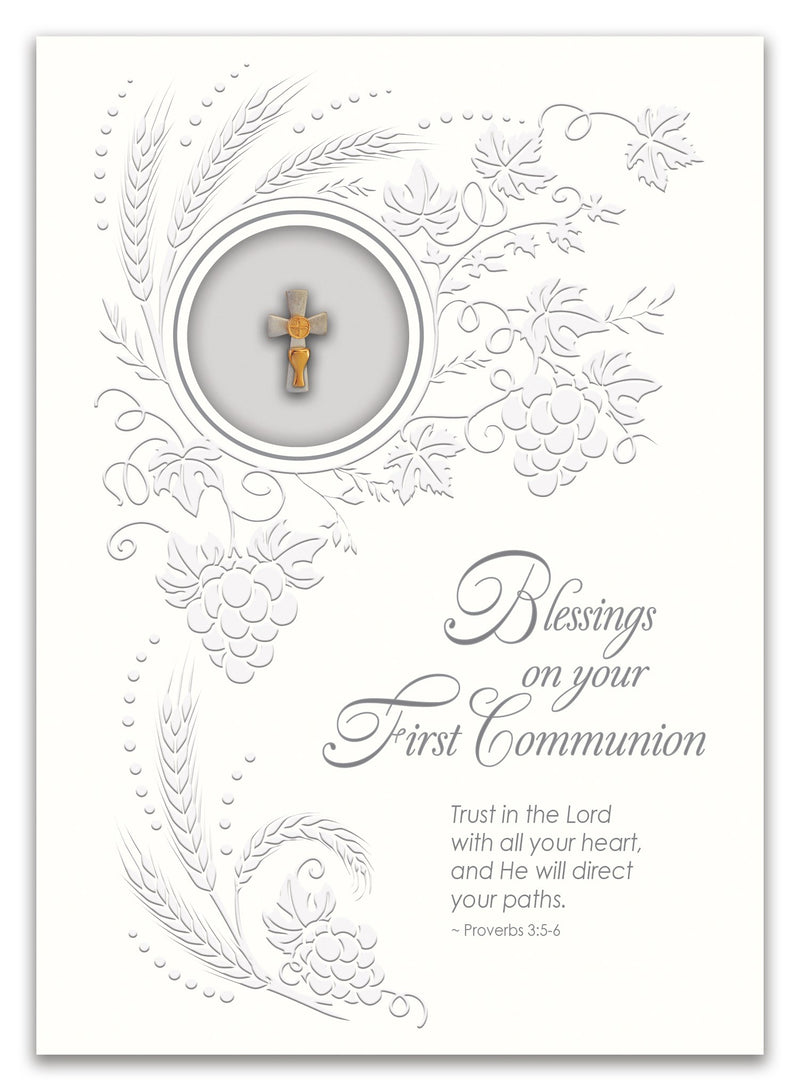 Communion Greeting Card with Lapel Pin