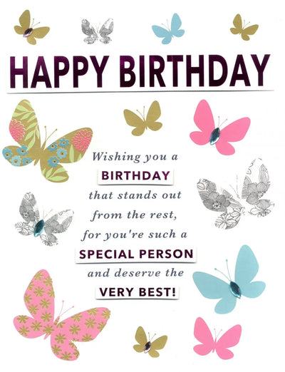 Jumbo Birthday Card with Butterflies