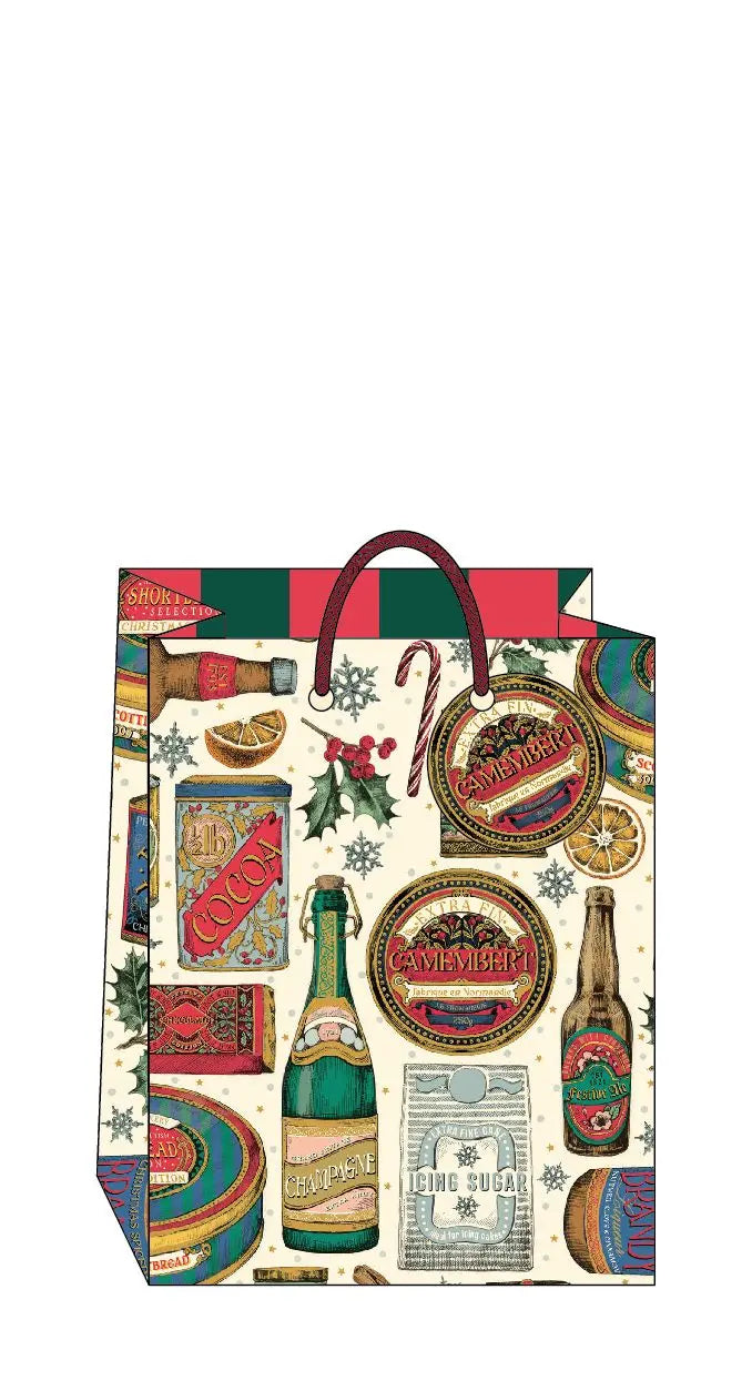 Vintage Food Medium Christmas Gift Bag