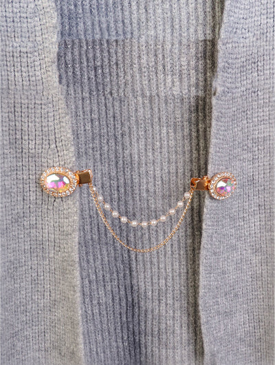 Clip on Rhinestone Sweater Link Clip-Gold