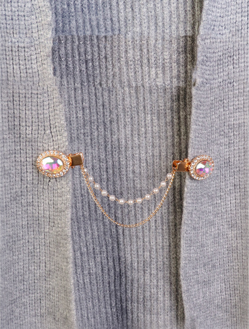 Clip on Rhinestone Sweater Link Clip-Gold