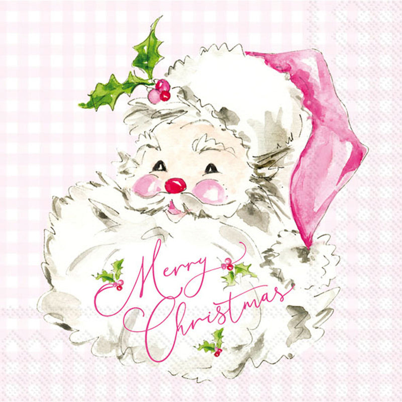 Pink Santa Claus Cocktail Napkin