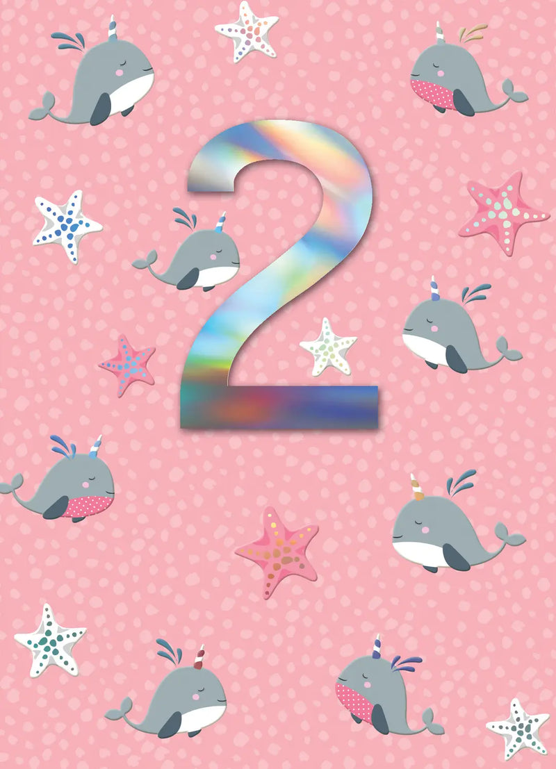 2  Whales Birthday Card