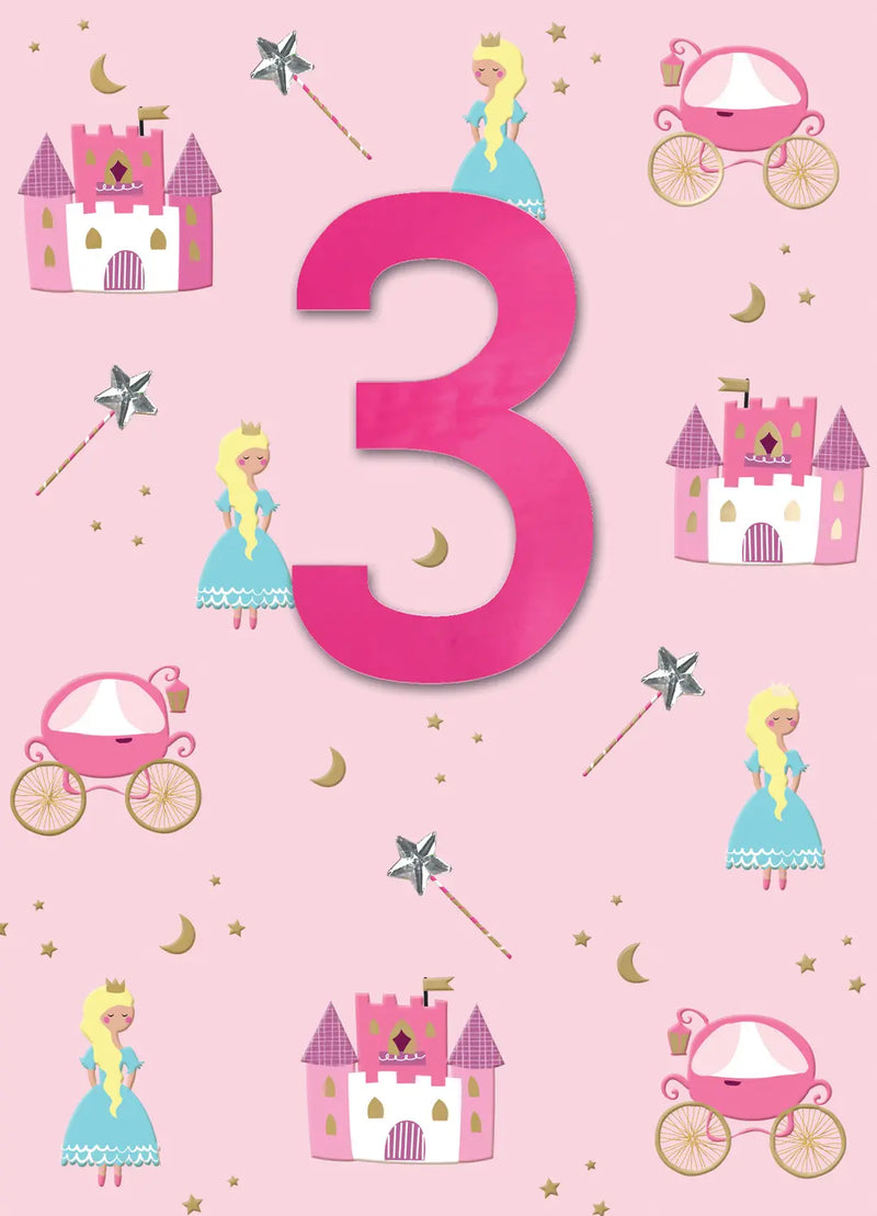 3 Princess Birthday Card