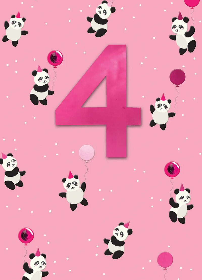 4 Pandas Birthday Card