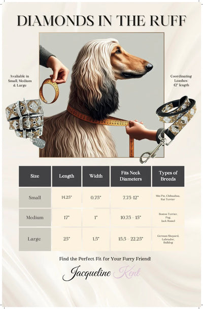 Diamond in the Ruff SILVER - Dog Collar & Leash  ( Sold Individually)