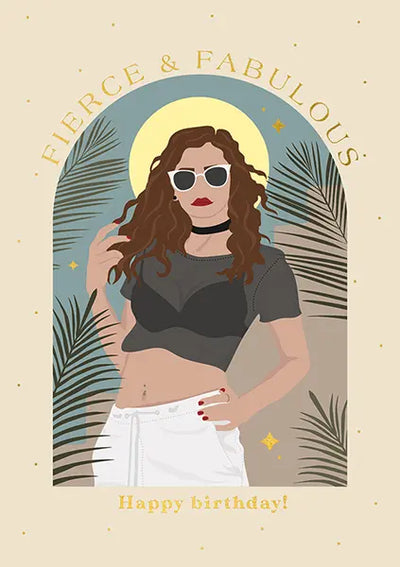 Fierce and Fabulous Birthday Card
