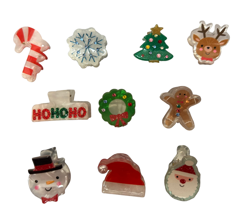 Christmas Mini Hair Clip - Sold Individually