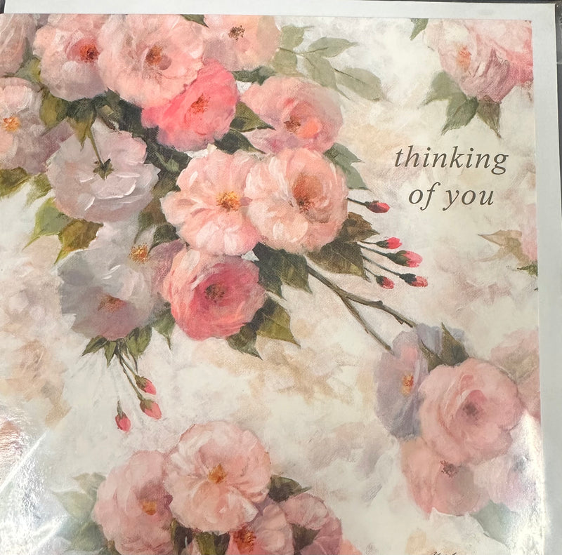 Thinking of You Pink Flowers Card