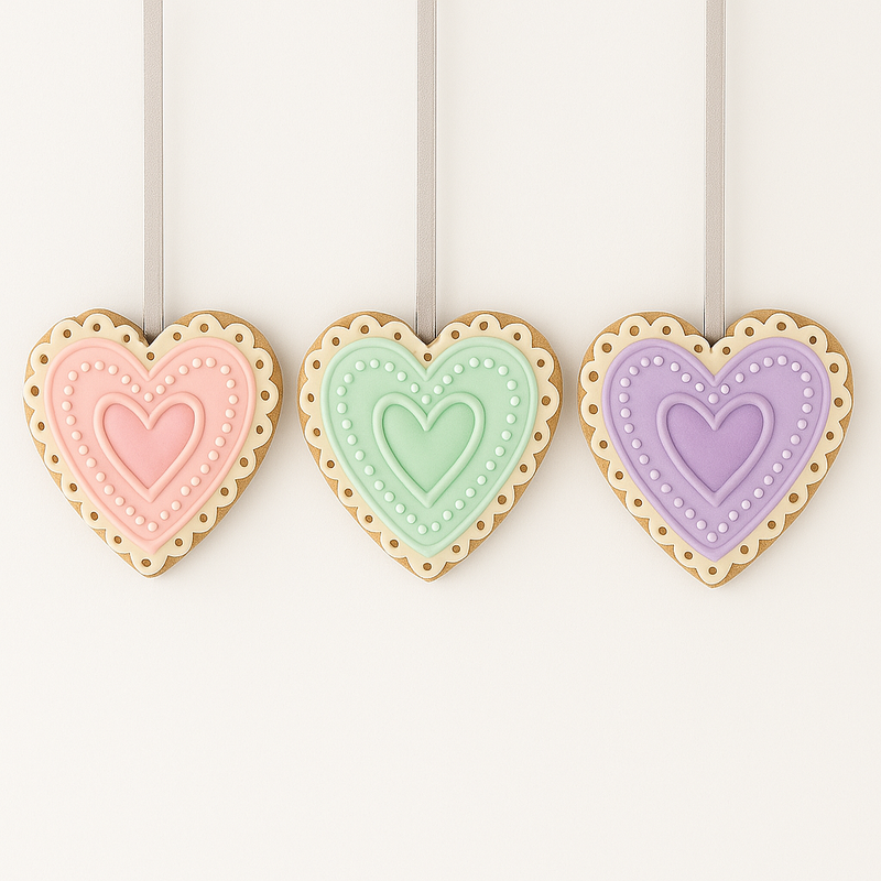 Pastel Gingerbread Heart Ornament