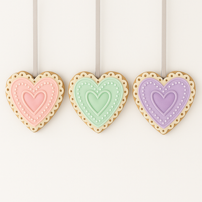 Pastel Gingerbread Heart Ornament