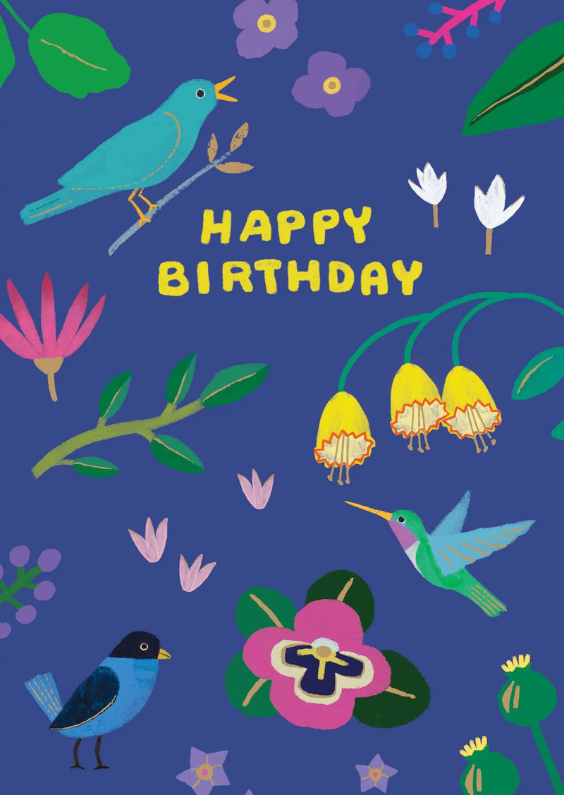 Birds Happy Birthday Card
