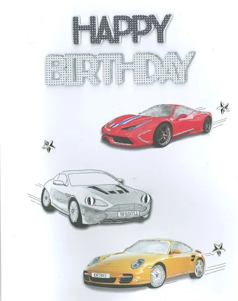 Jumbo Birthday Sports Cars Card