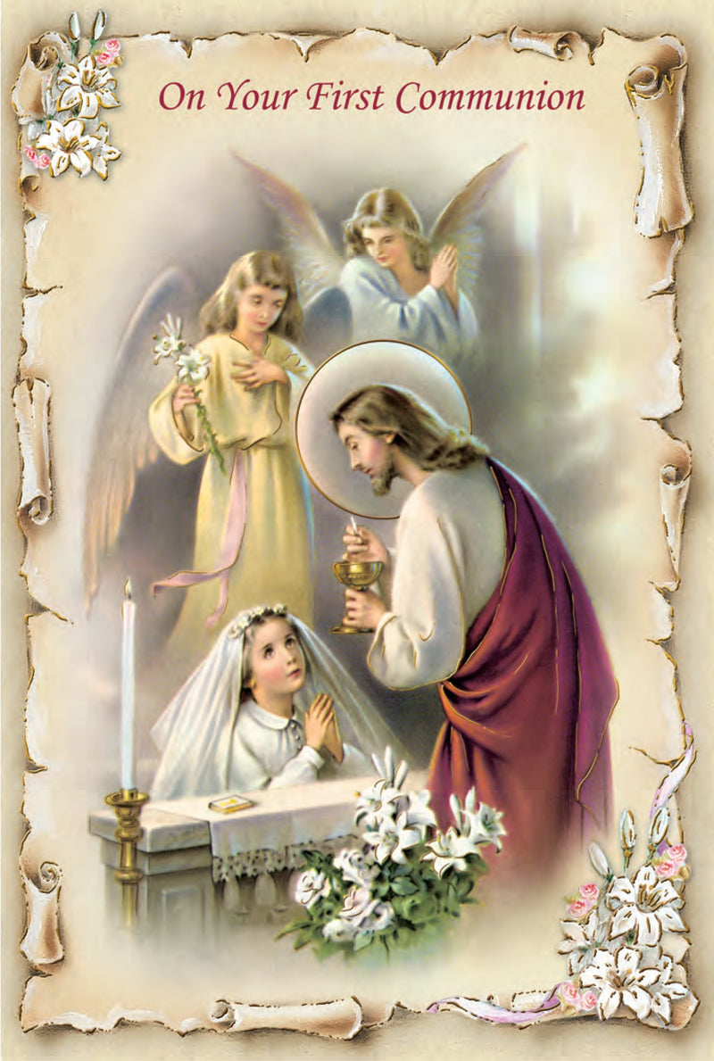 Holy Communion Girl Card