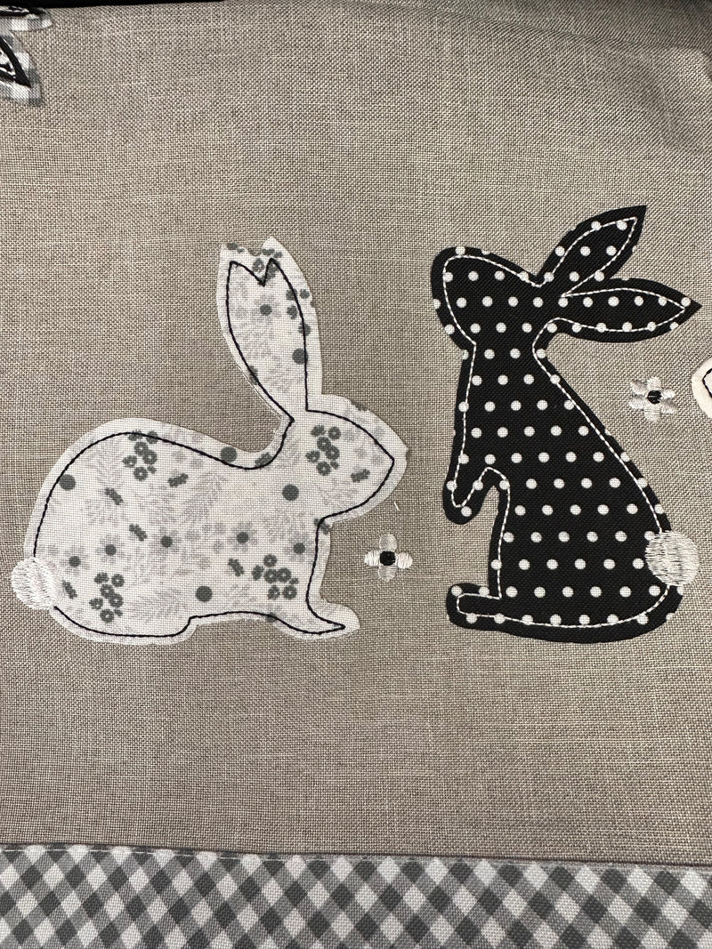 Black & White Bunnies Table Linen Square