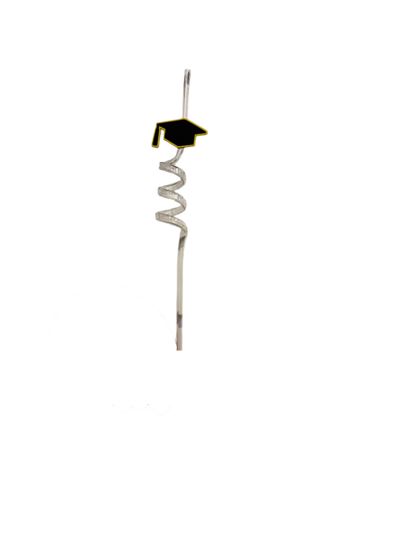 Graduation Fun Curly Straw with Cap