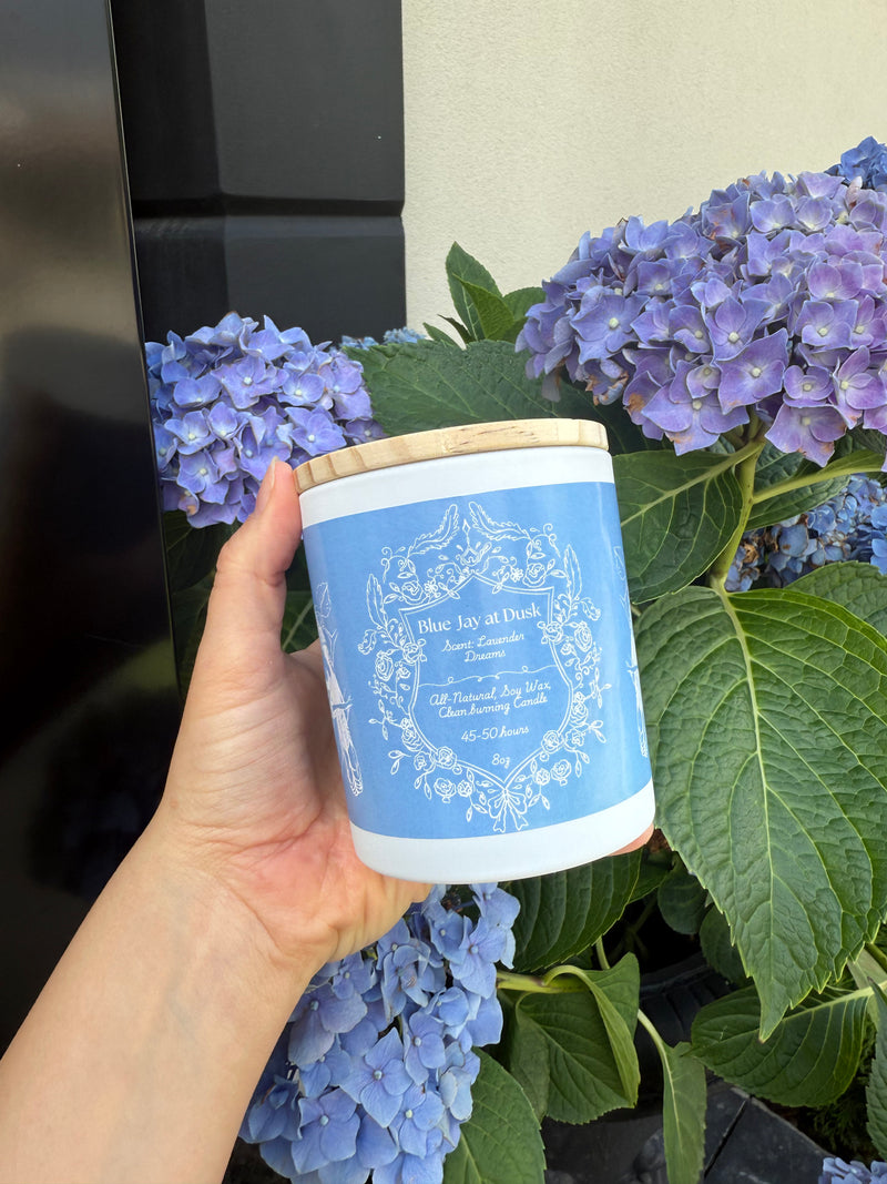 "Blue Jay at Dusk  " - Lavender Dreams 100% Soy Wax Candle - Made in Toronto