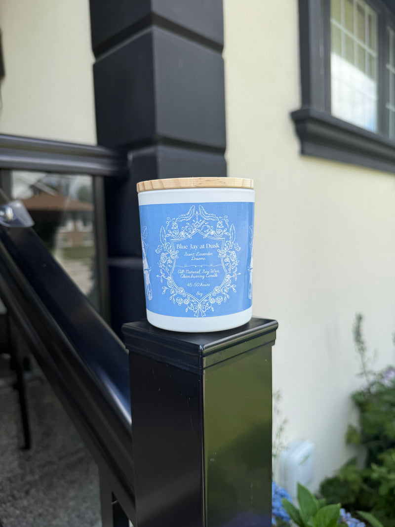 "Blue Jay at Dusk  " - Lavender Dreams 100% Soy Wax Candle - Made in Toronto