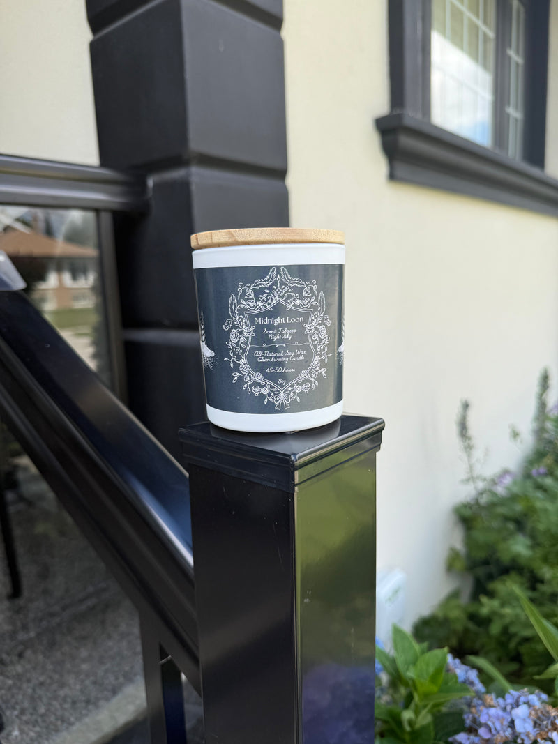 "Midnight Loon " - Tobacco Night Sky 100% Soy Wax Candle - Made in Toronto