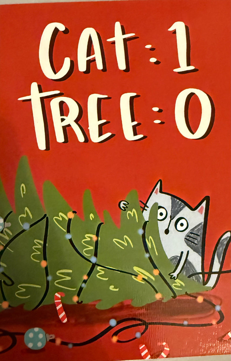 Cat Tree Funny Christmas Card