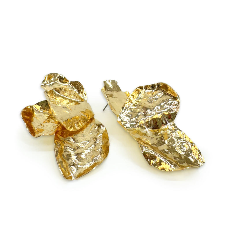 Gold Petal Earrings- Jacqueline Kent