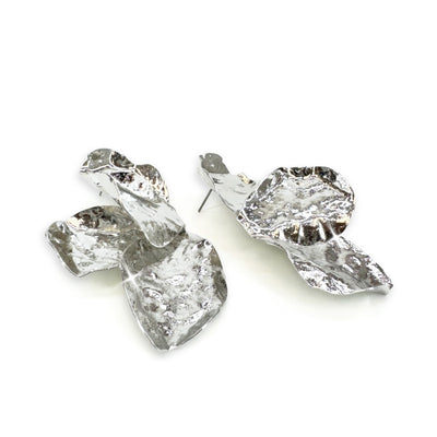 Silver Petal Earrings- Jacqueline Kent