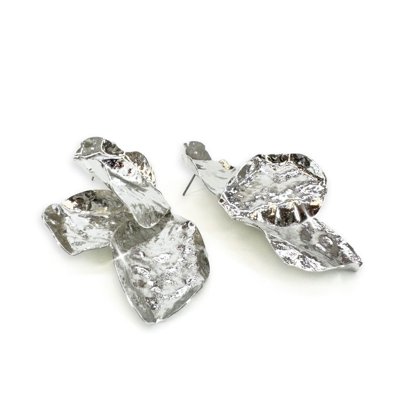 Silver Petal Earrings- Jacqueline Kent