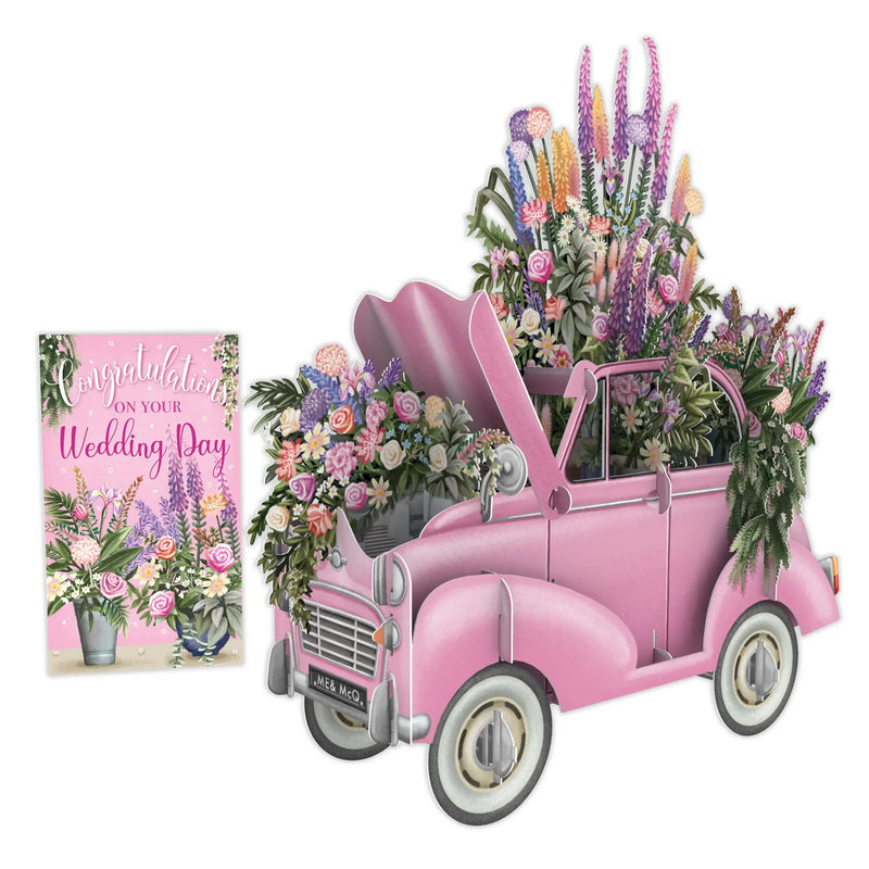 Car and Flowers 3D Pop Up Card