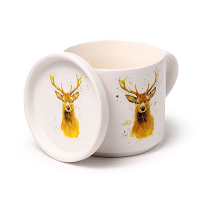 Stag Porcelain Mug & Coaster Lid Set