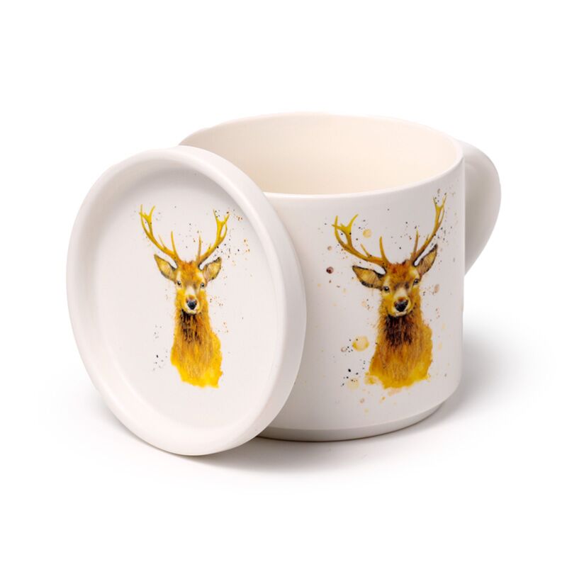 Stag Porcelain Mug & Coaster Lid Set