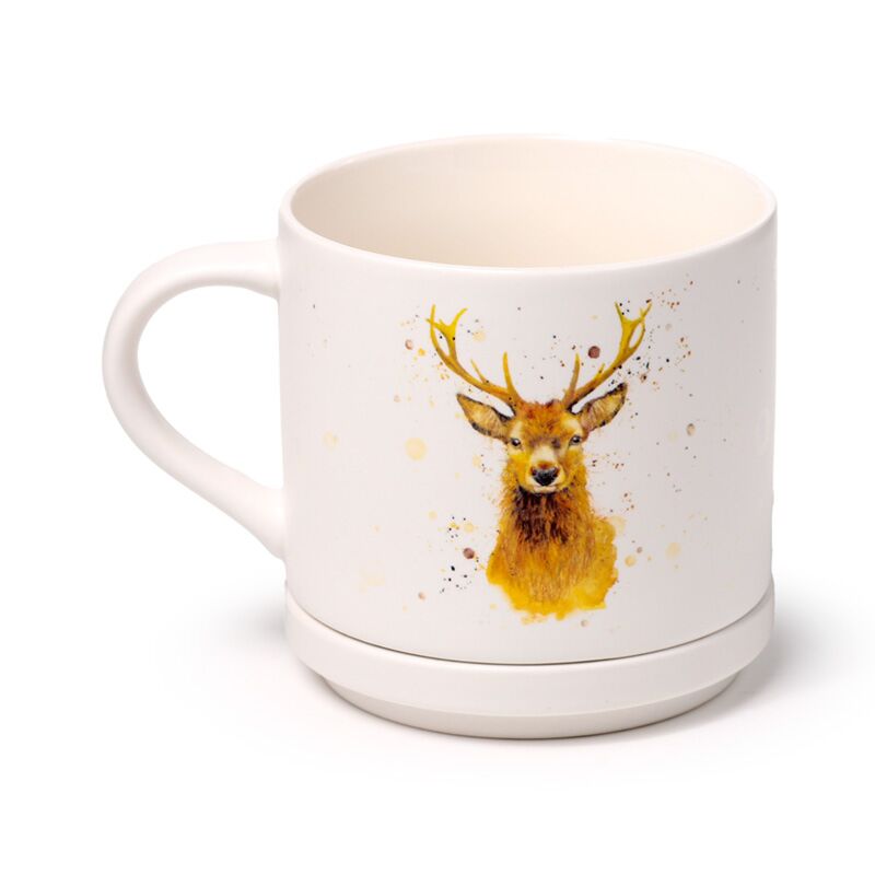 Stag Porcelain Mug & Coaster Lid Set