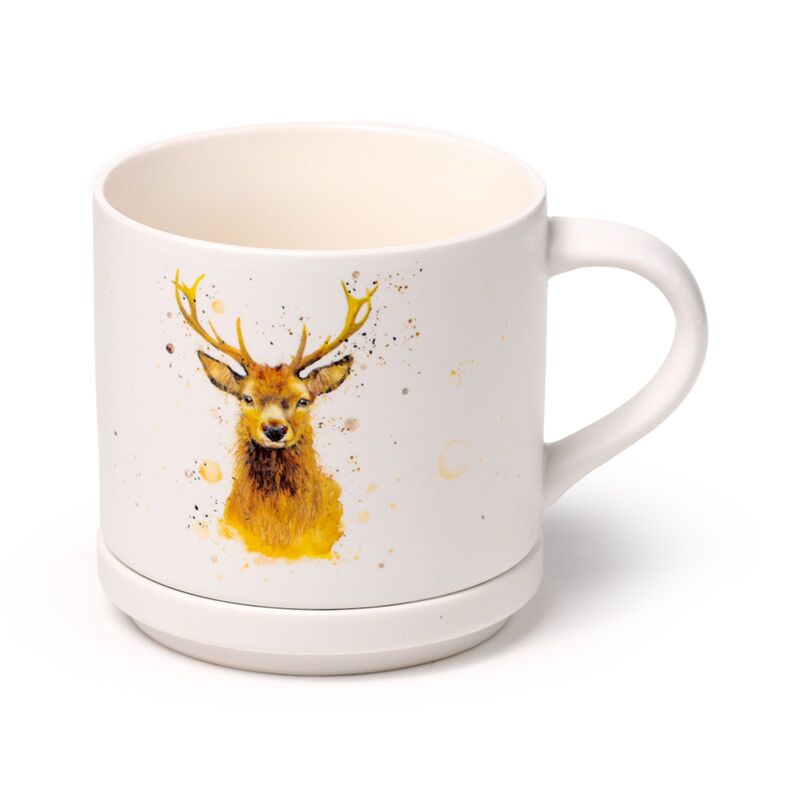 Stag Porcelain Mug & Coaster Lid Set