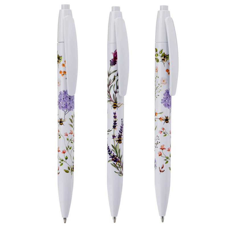 Lavender Flower Pen Set of 3