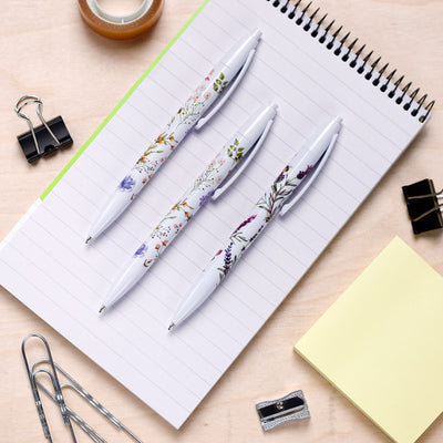 Lavender Flower Pen Set of 3