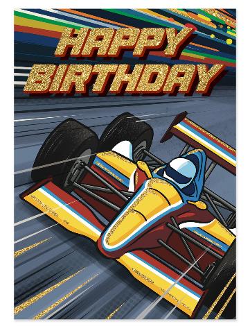 Race Car Greeting Card Birthday