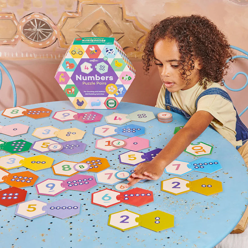 Numbers Hexagon Puzzle Pairs - Eeboo – Lemon And Lavender Toronto