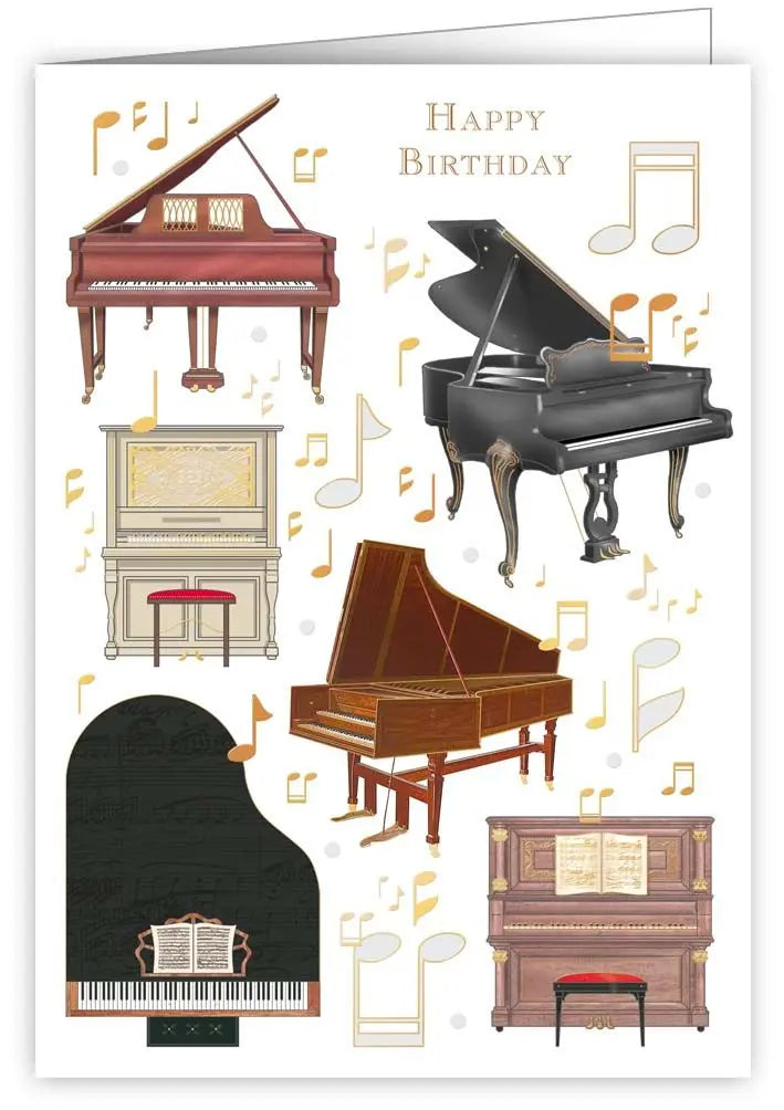 Pianos Themed Birthday Card