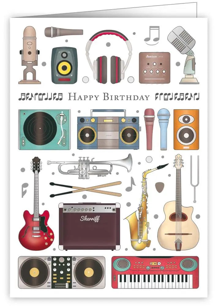 Musical Instruments Birthday Card