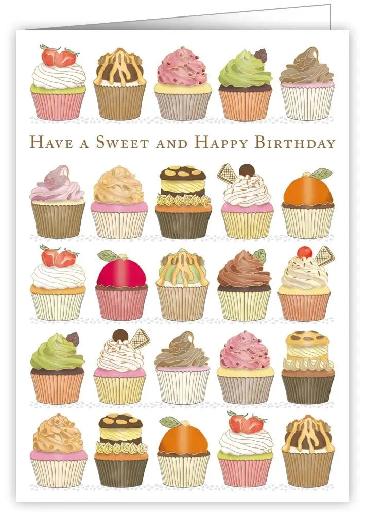 Cupcakes Themed Happy Birthday Card