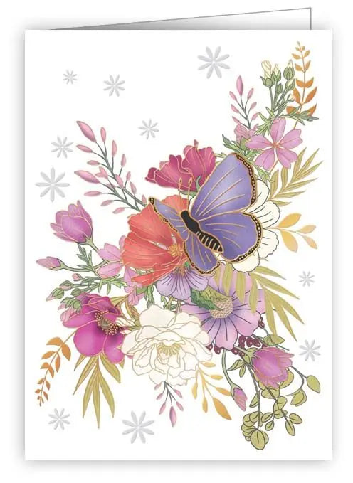 Flowers and butterfly Enclosure Card