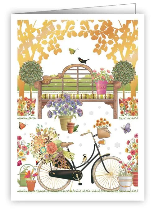 Flowers and bicycle Enclosure Card