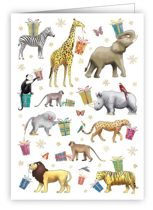 Animals with presents Enclosure Card