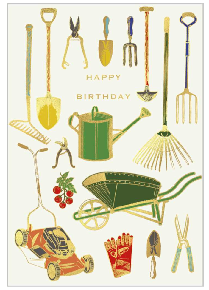 Garden Tools Happy Birthday Card