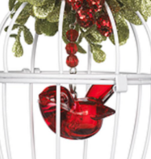 Mistletoe Cardinal Birdcage Ornament