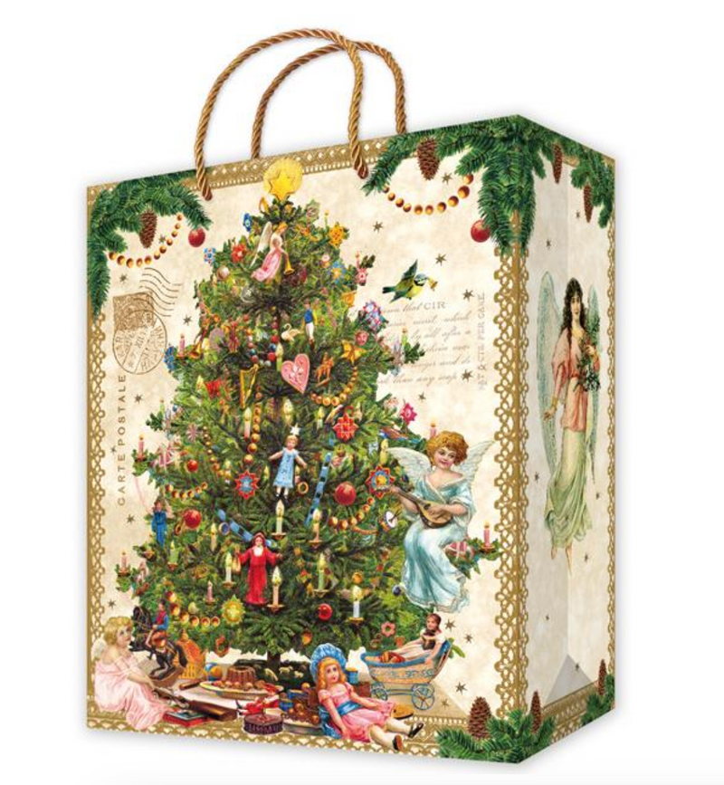 Vintage Christmas Tree Small Gift Bag