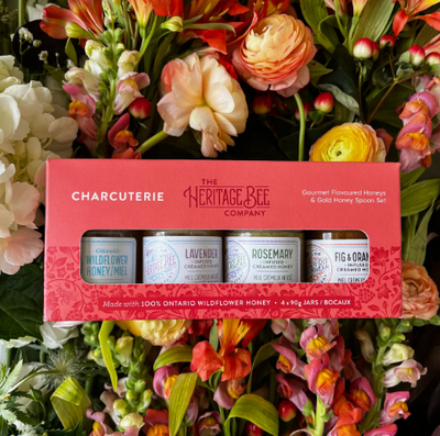 Charcuterie Gourmet Honey Gift Set with Gold Spoon - Made in Ontario