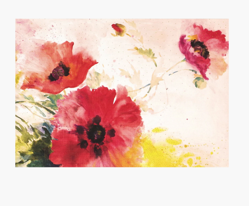 Watercolor Poppies Note Cards