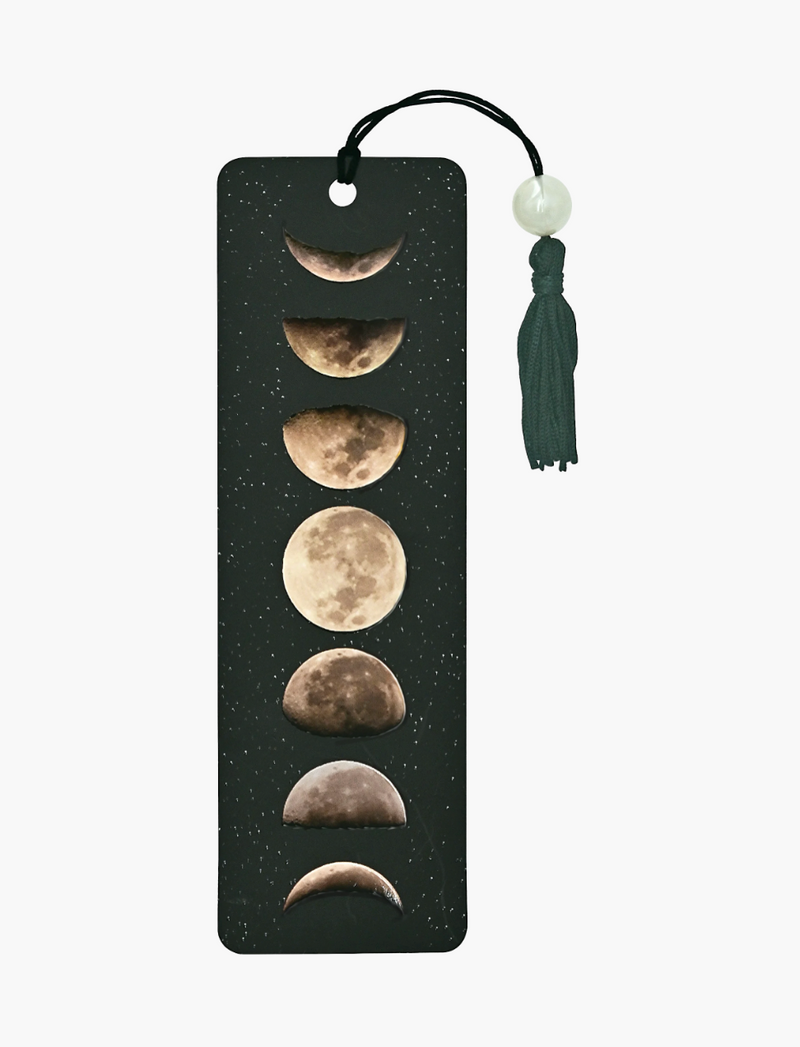 Moon Phases Beaded Bookmark
