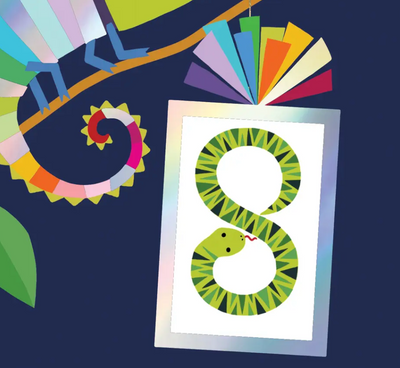 8th Birthday Chaméleon Greeting Card